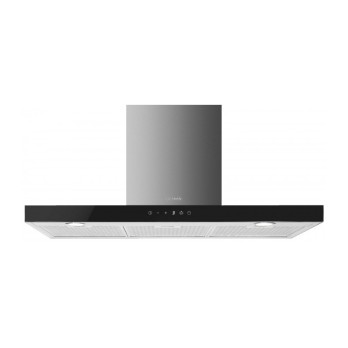 HOTTE DECO SMEG KS905NXE2 LINEA L90 INOX/BANDEAU VERRE NOIR